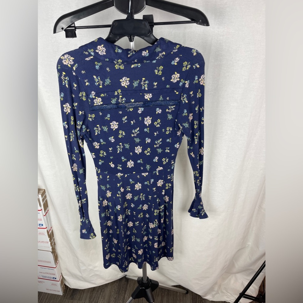 Free People navy floral print mini dress size XS NWT - Picture 8 of 11